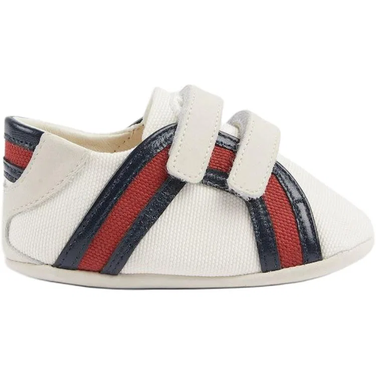 Детские кеды Gucci The House Canvas Low Top Pre Walking Baby Shoes, хлопковый холст, белый — фото 3