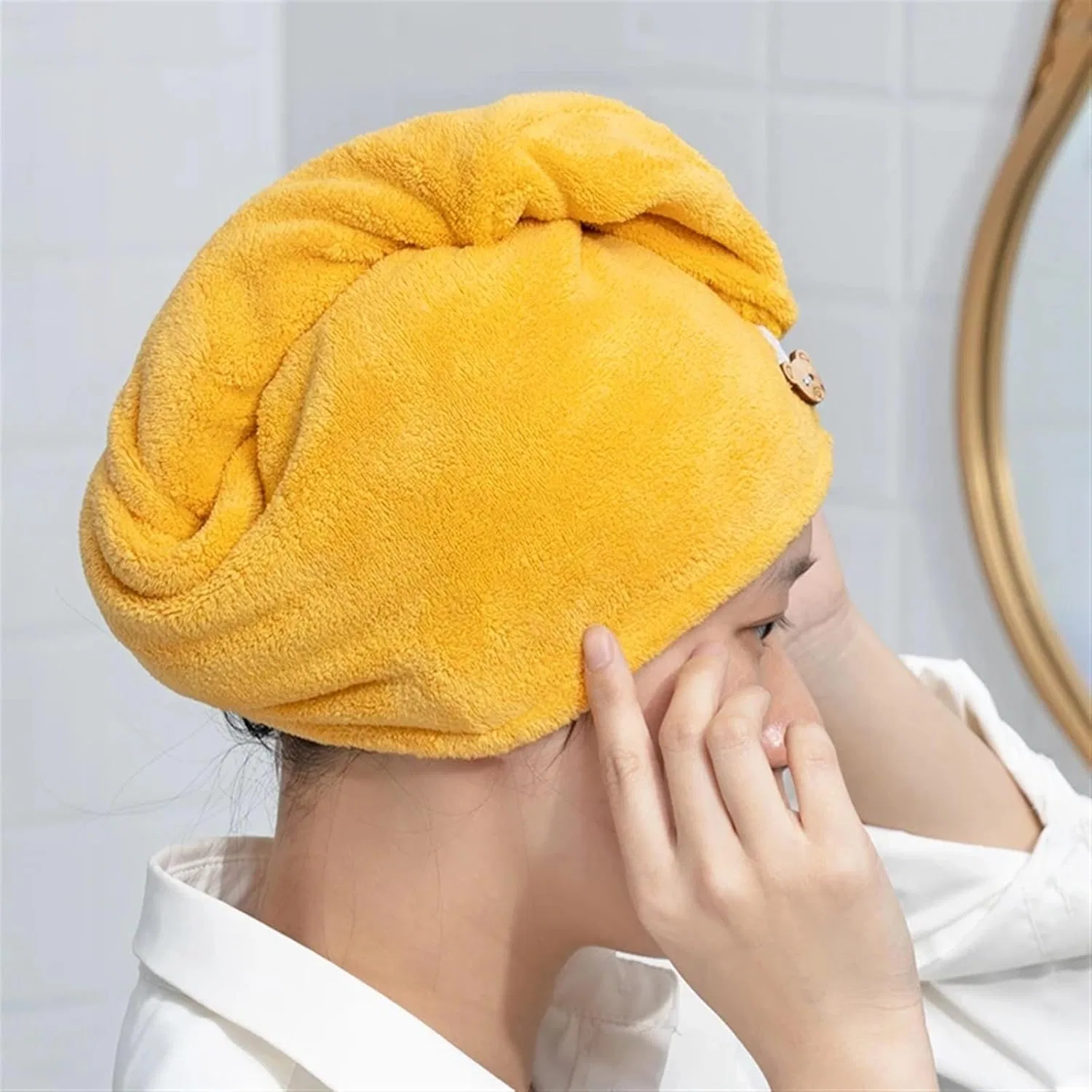 Микрофибровая шапочка для сушки волос TYNXK, Фиолетовый — фото 3