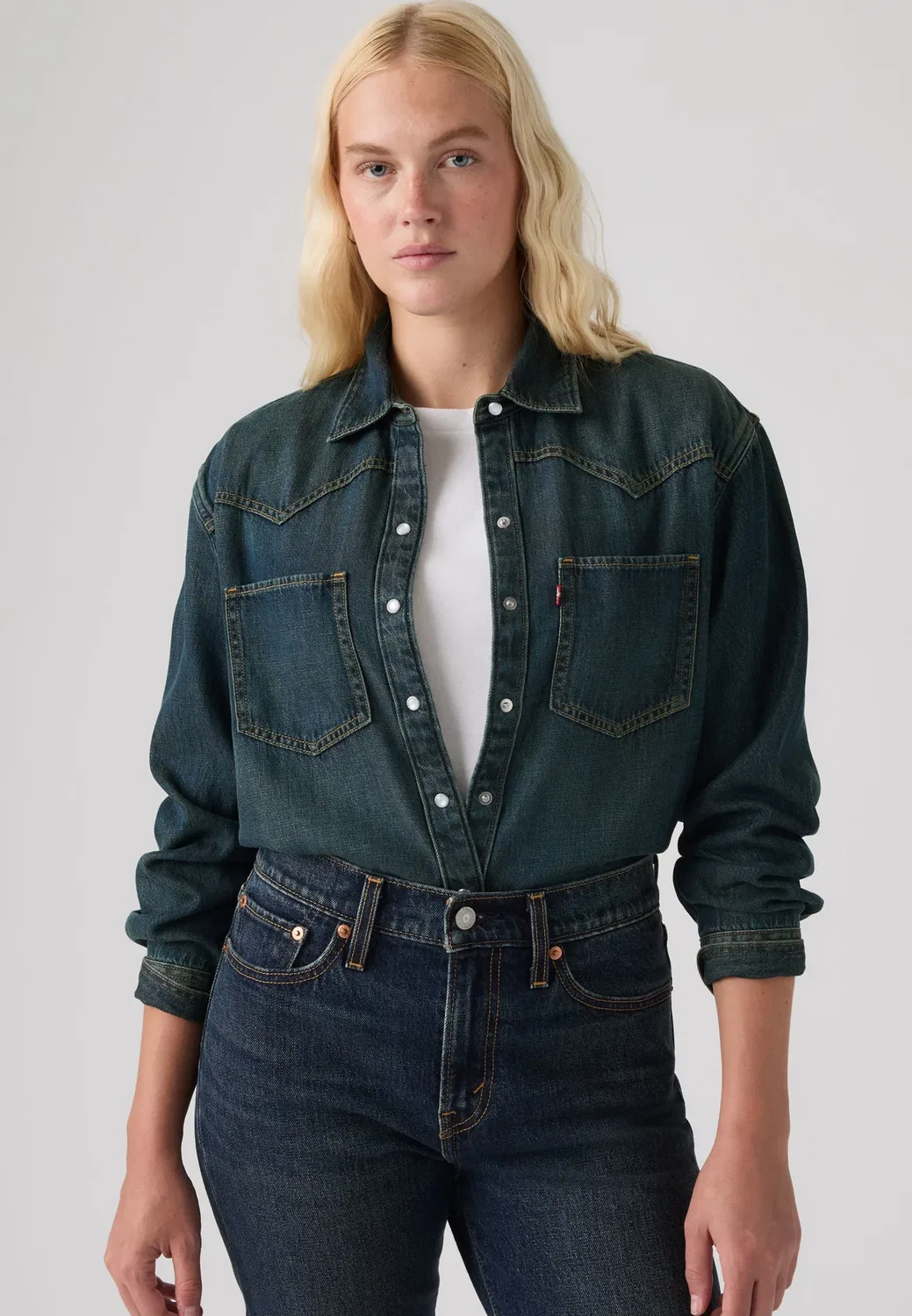 Блузка в стиле вестерн от Теодоры - на пуговицах Levi'S, High Vibration