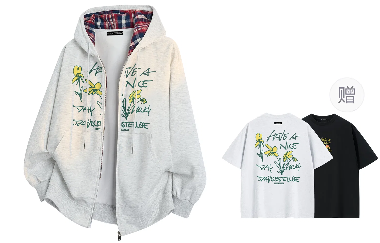 Детский свитшот с принтом Paul Costelloe, Gray Red — фото 3