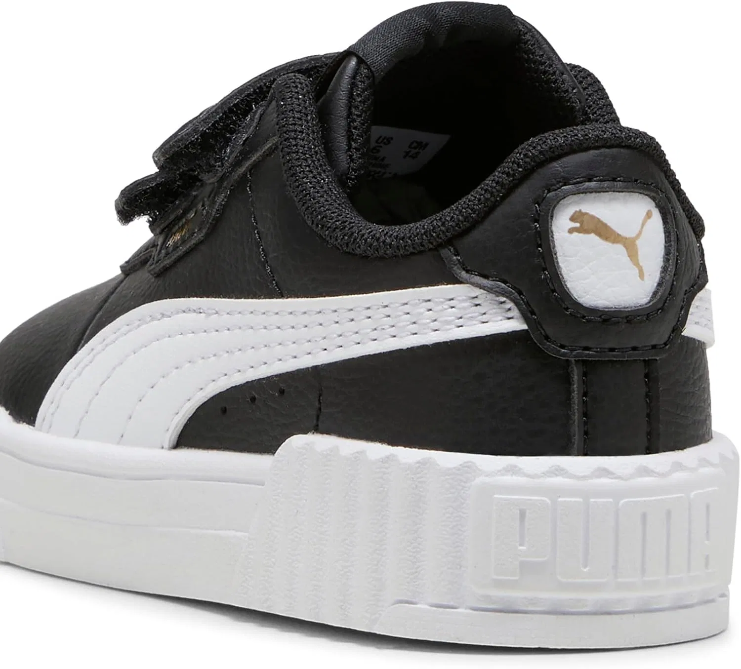 Детские кроссовки для девочек Carina 3.0 V PUMA, Puma Black-Puma White-Puma Gold — фото 3