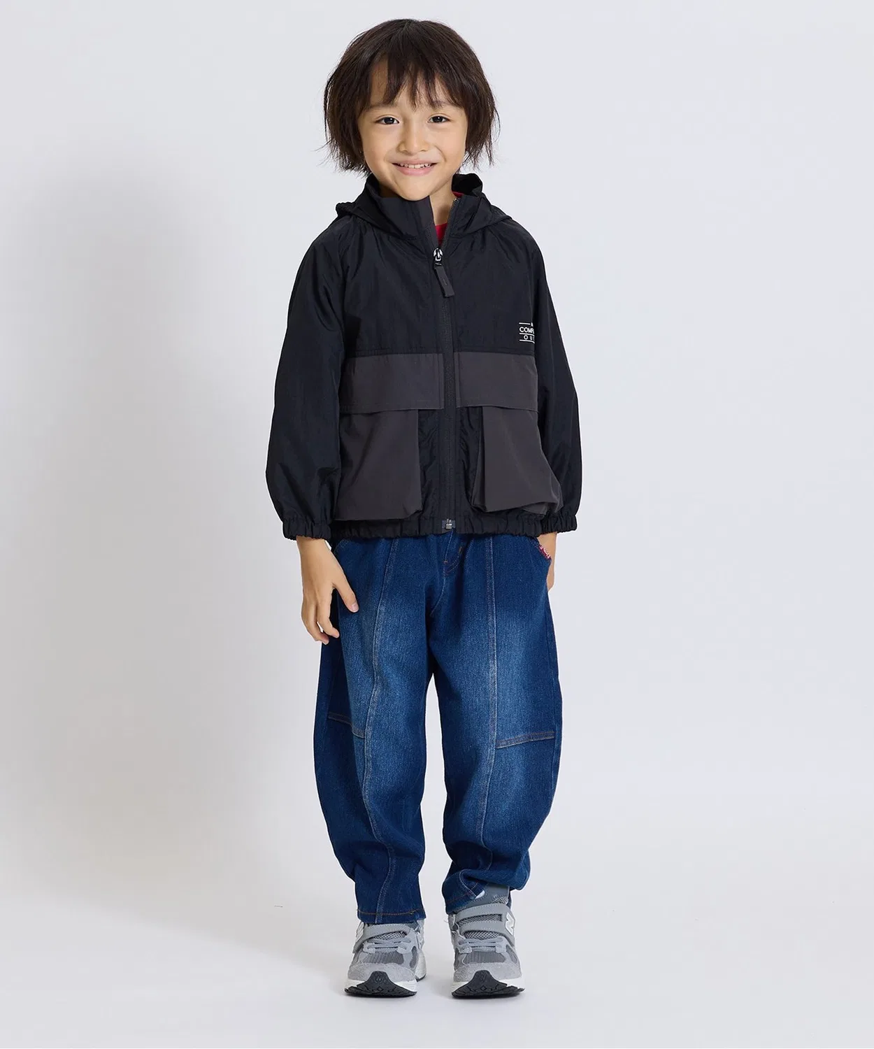 Детская куртка с капюшоном, водоотталкивающая, Active Light Jacket F.O.KIDS, Black — фото 2