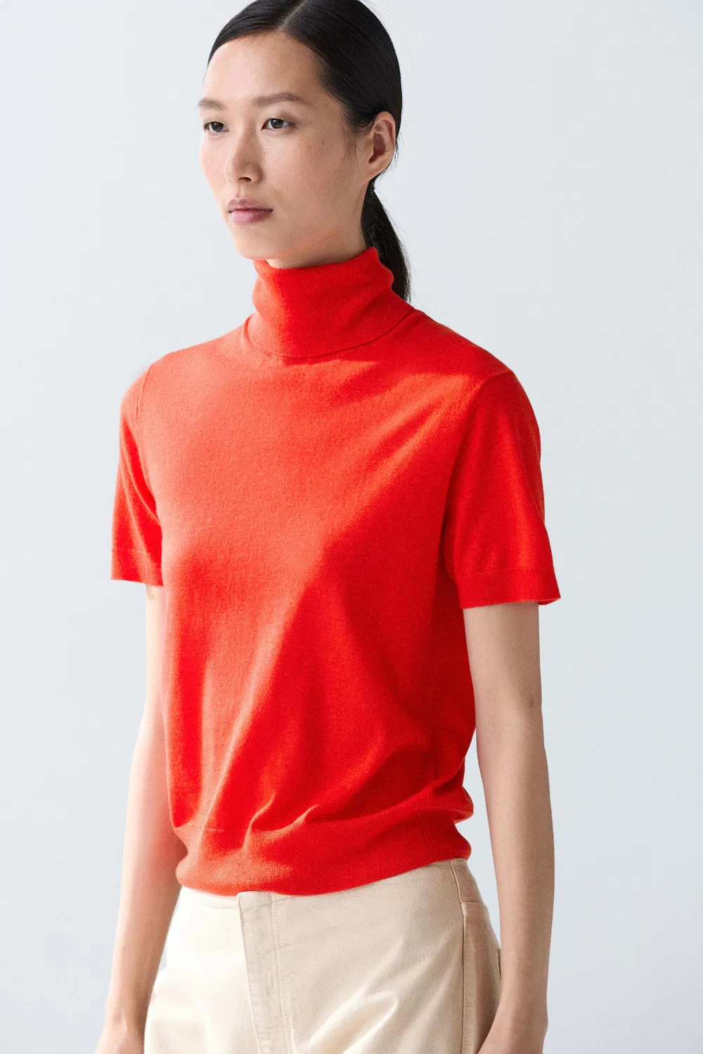 Свитер Massimo Dutti Turtleneck Knit, оранжевый