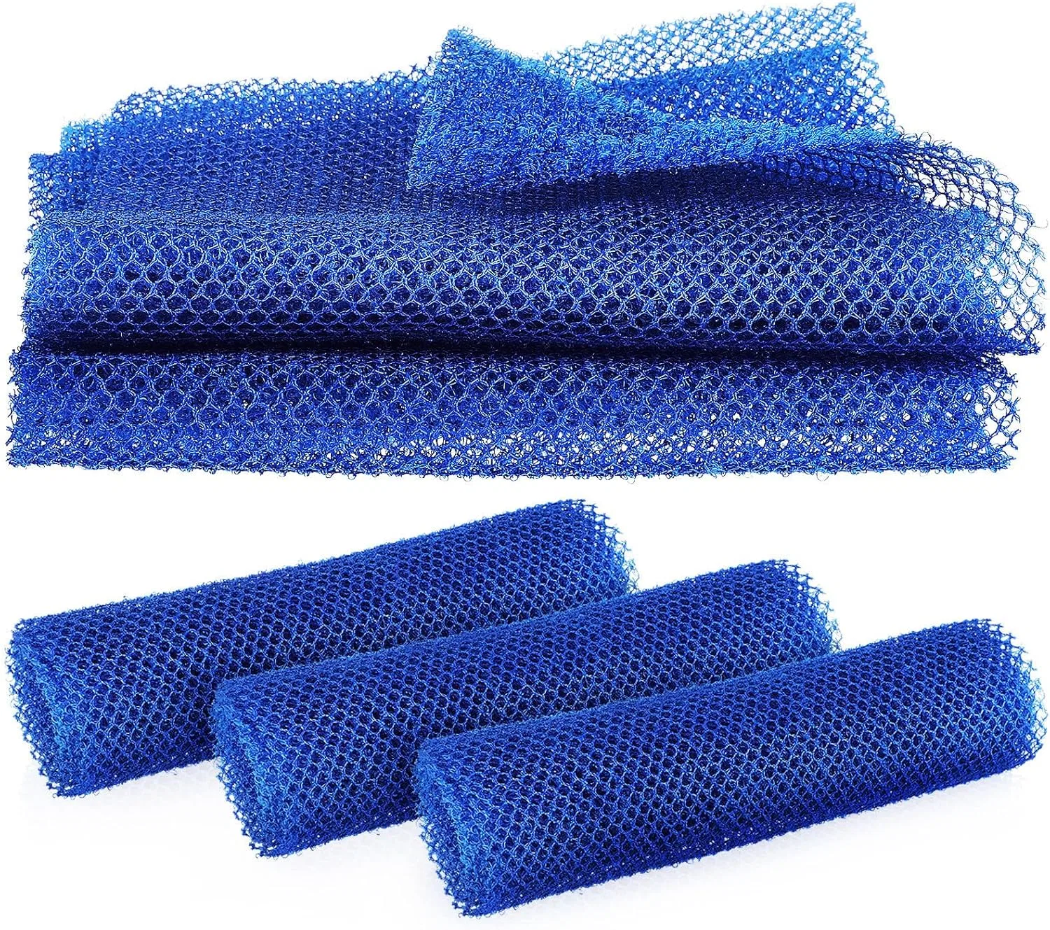 Мочалка для пилинга, Hohopeti, набор 4 шт, 80x30 см, Синий