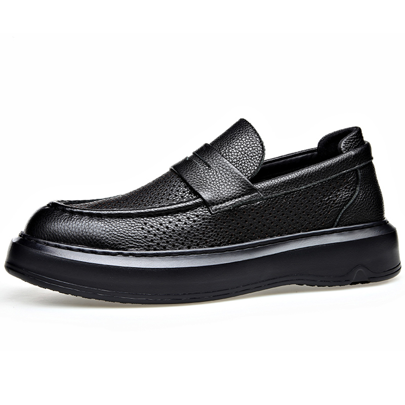Romon Мужские повседневные кроссовки Low Top черные всесезонные, цвет Black All-Season — фото 3