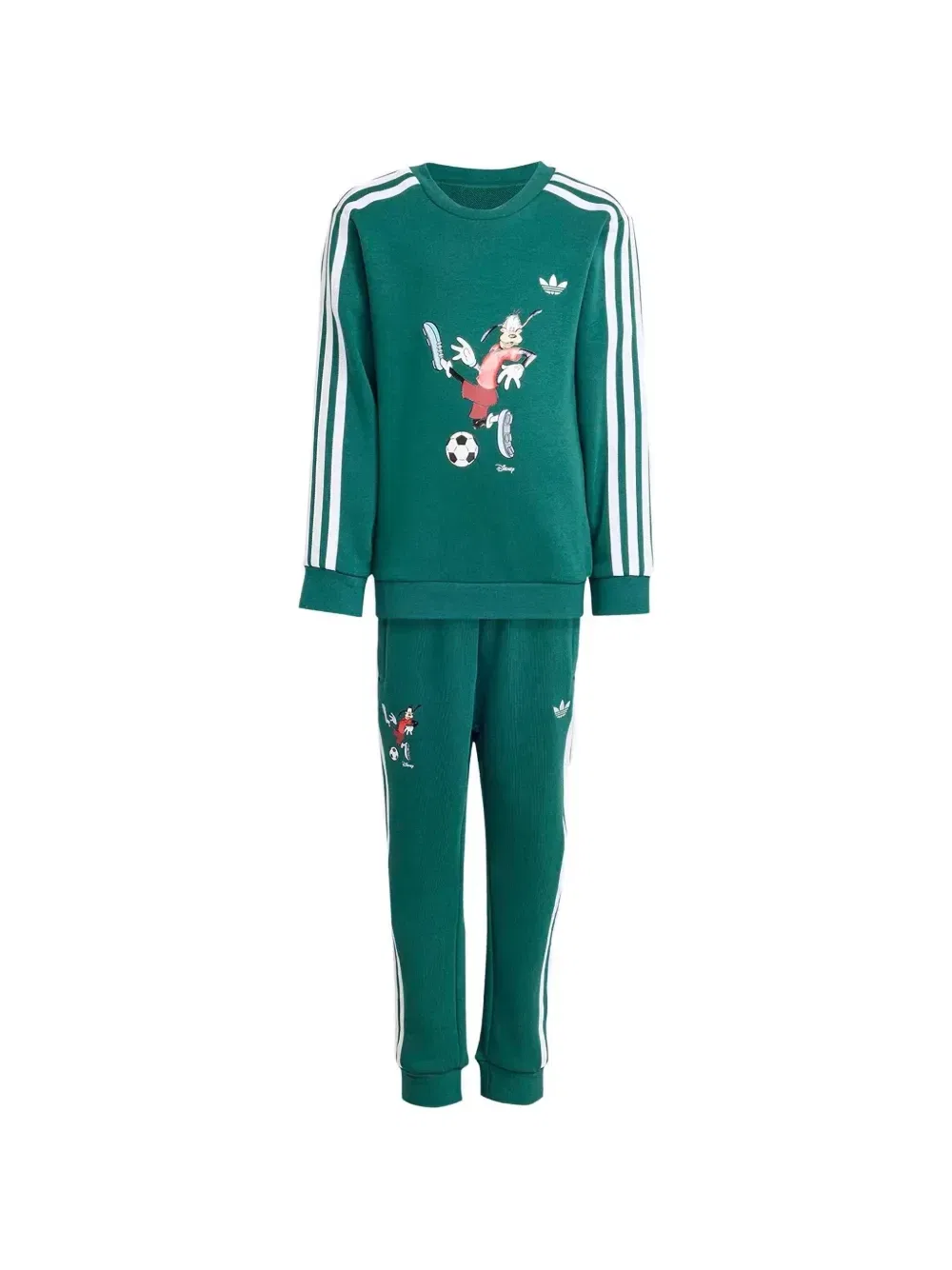 Спортивный костюм с графическим принтом Disney Adidas Kids, зеленый
