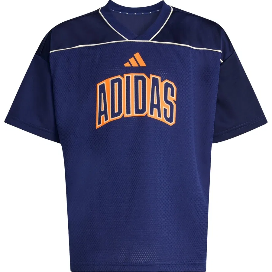 Футболка спортивная с принтом Stadium Mesh Basketball Shirt adidas, Красно-белый — фото 3