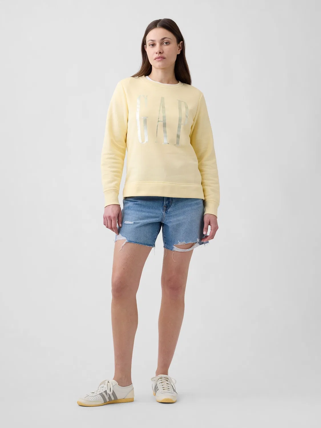 Свитшот Relaxed Logo Gap, желтый — фото 3