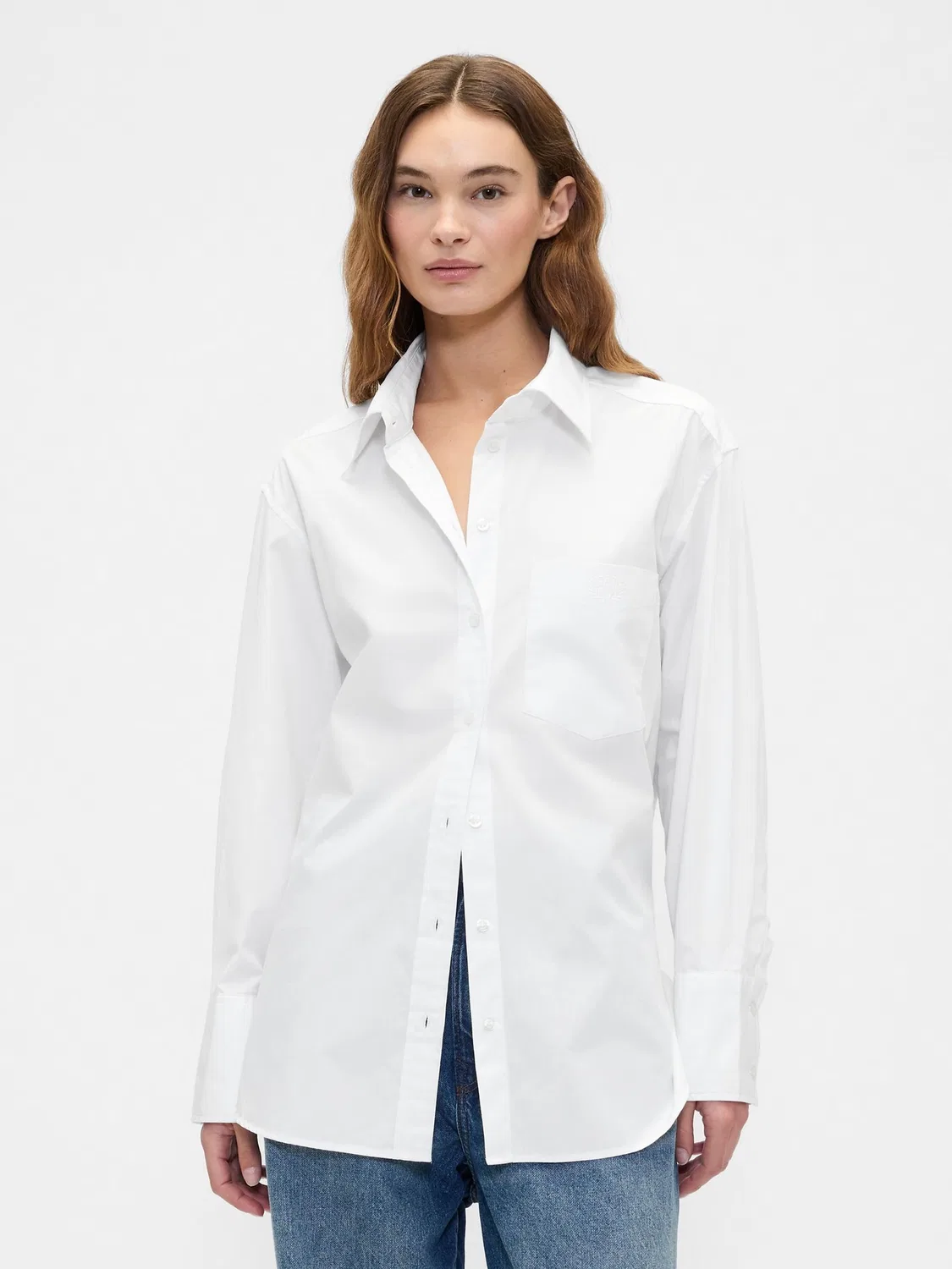 Рубашка Gap Big Shirt из поплина, белый
