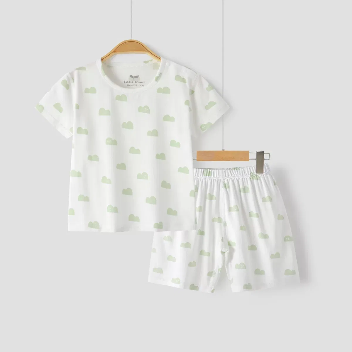 Детский комплект пижамы с коротким рукавом и шортами Laimi Bloom, Green Hills