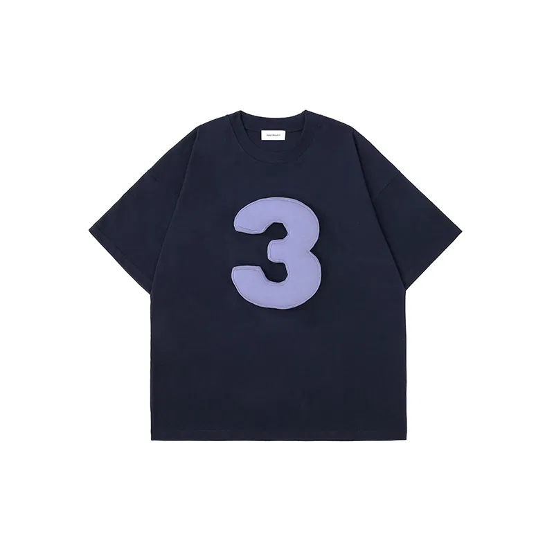 Детская футболка с круглым вырезом Navy Blue Numbers 3 (25100) SQQZ Project