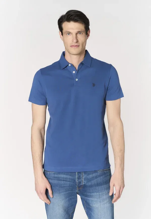 Поло из хлопка U.S. Polo Assn., синий