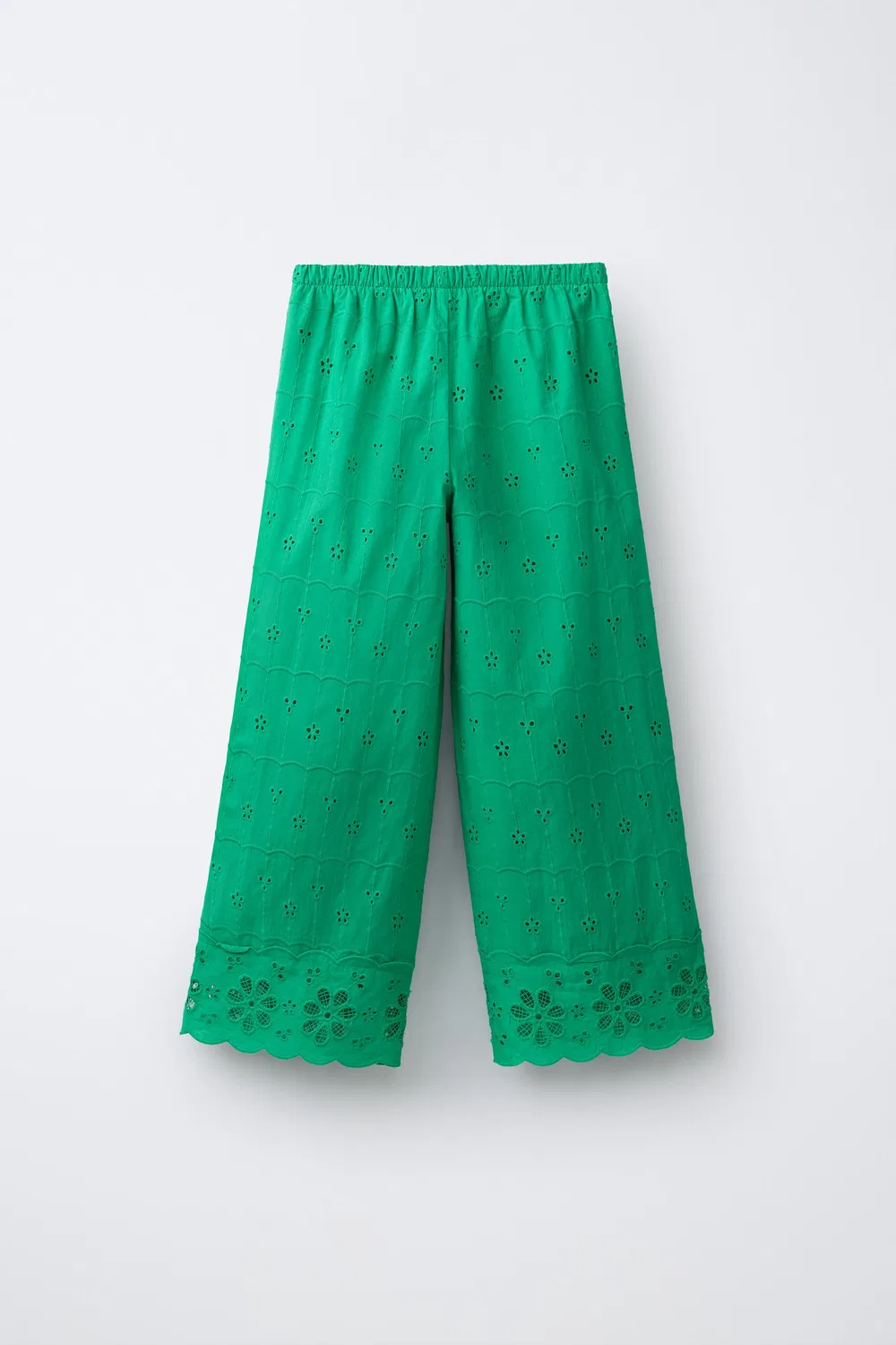 ШИРОКИЕ БРЮКИ ШИФФЛИ ZARA, Green — фото 2