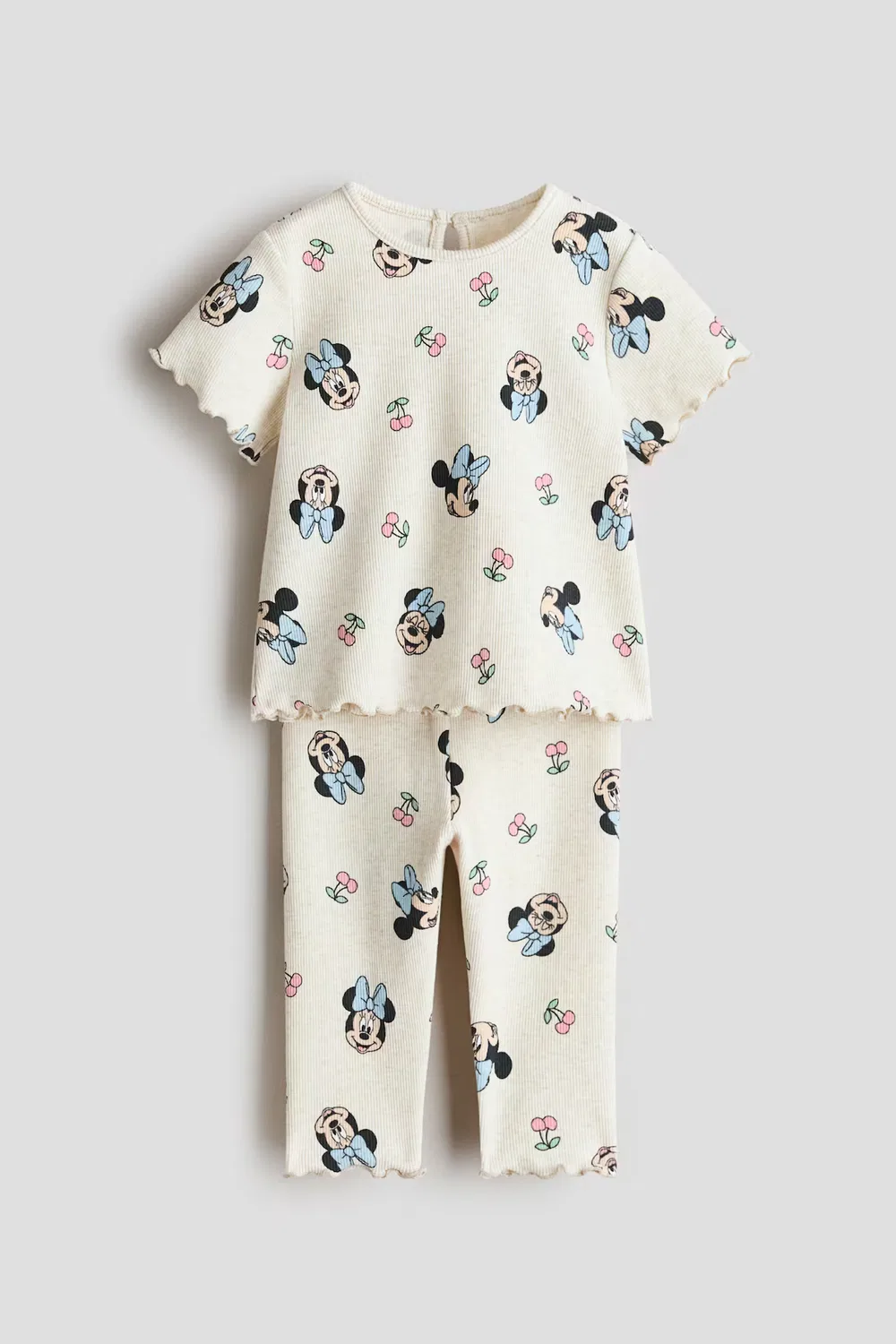 Хлопковый комплект из 2 предметов с принтом H&M, Hellbeige/Minnie Maus