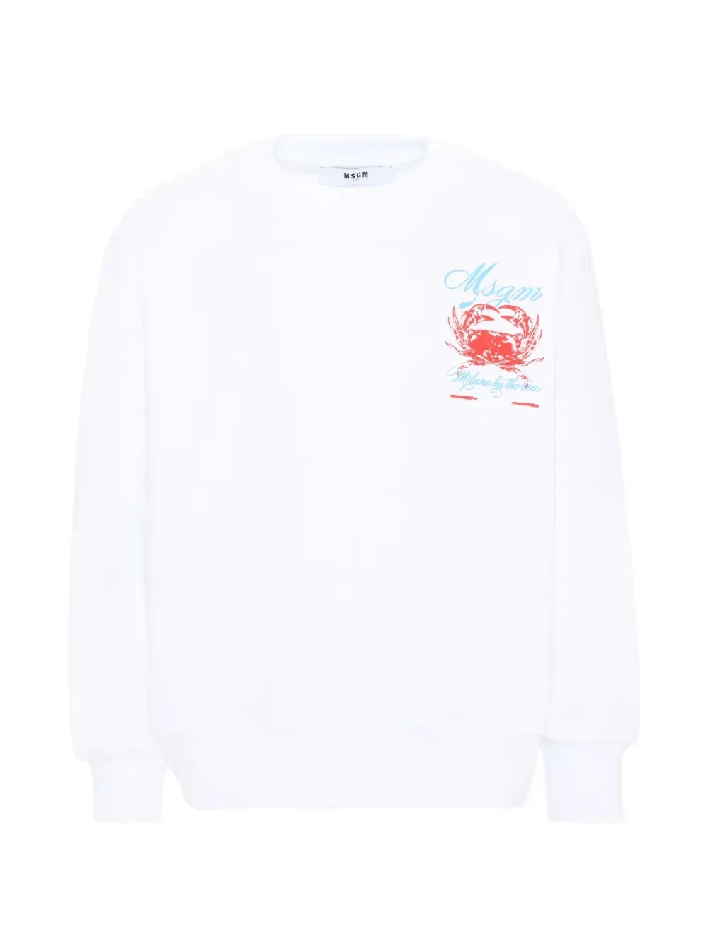 Свитшот с принтом краба Msgm Kids, белый