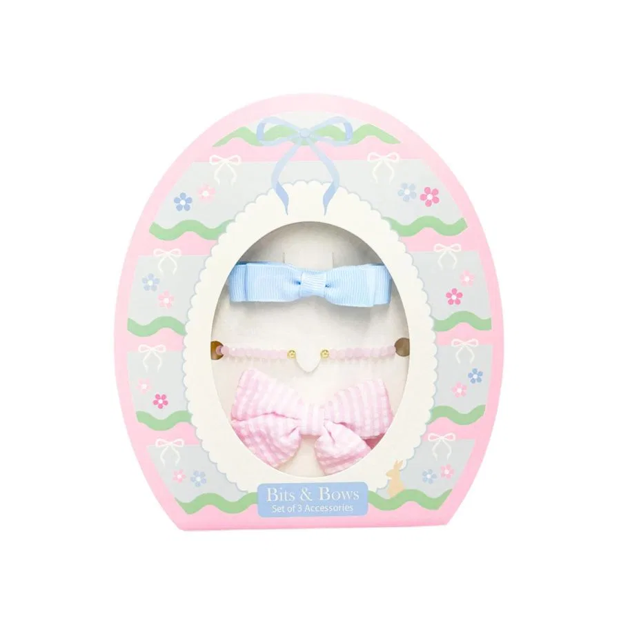 Комплект аксессуаров для девочек с бантами и браслетом, модель Easter Egg Bits & Bows, Pink