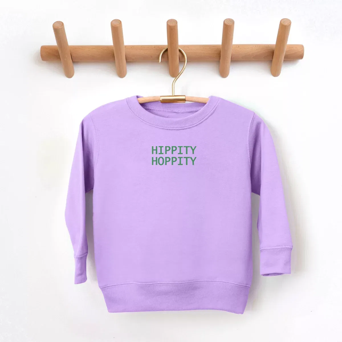 Детский свитшот для девочек с вышивкой Hippity Hoppity Stacked The Juniper Shop, Lavender