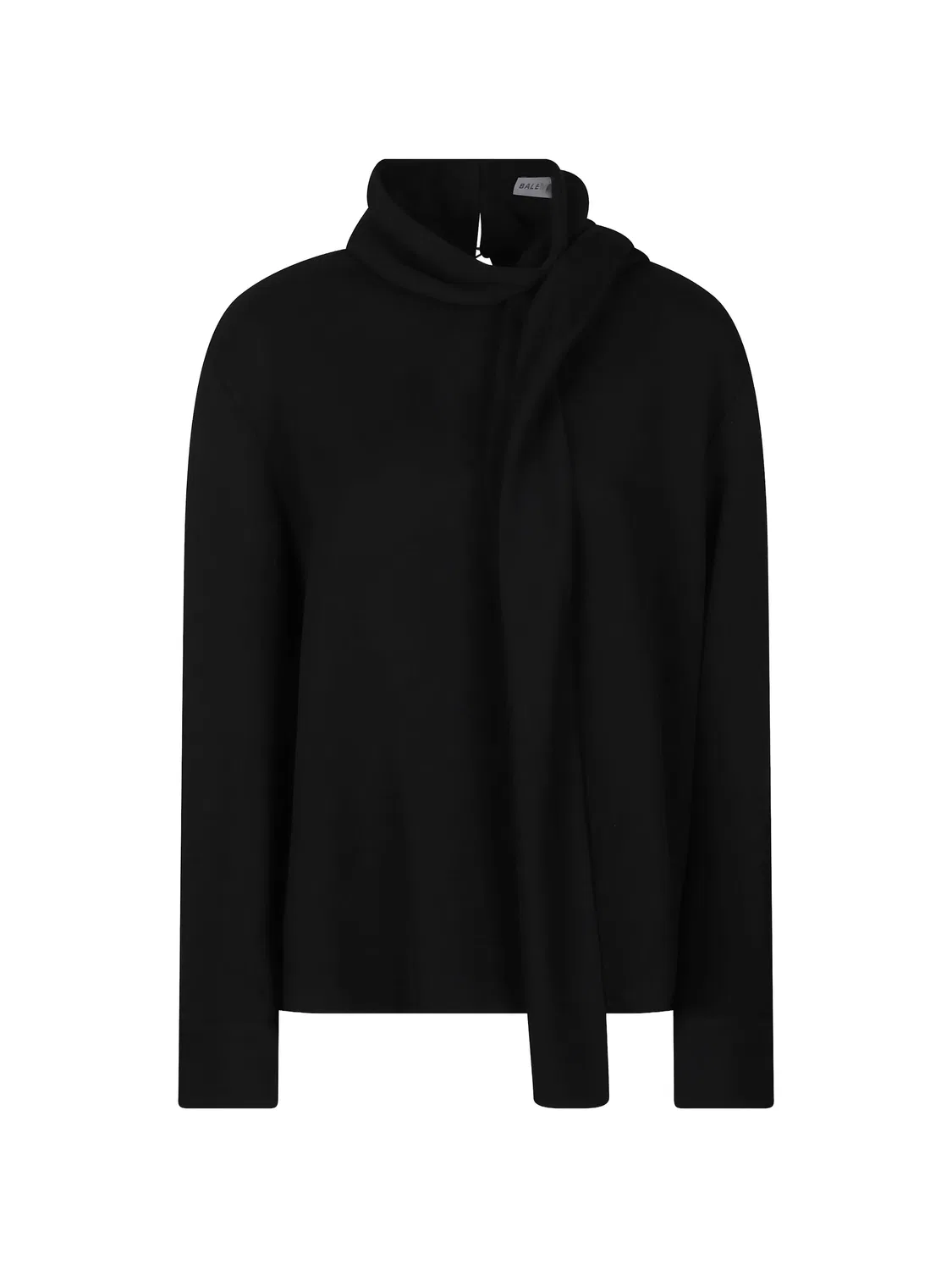 Блузка с завязками из крепа Balenciaga, черный