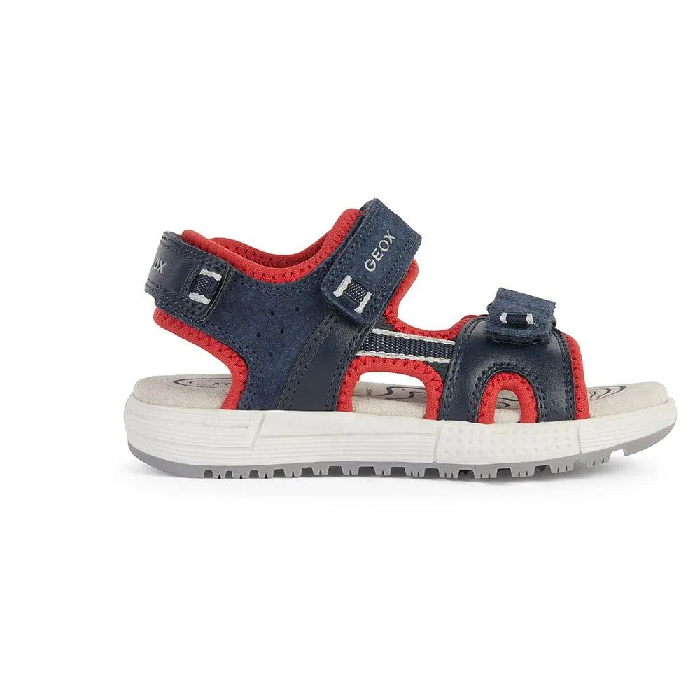 Детские сандалии для мальчиков кожаные J Sandal Album Boy Geox, Navy Blue Red