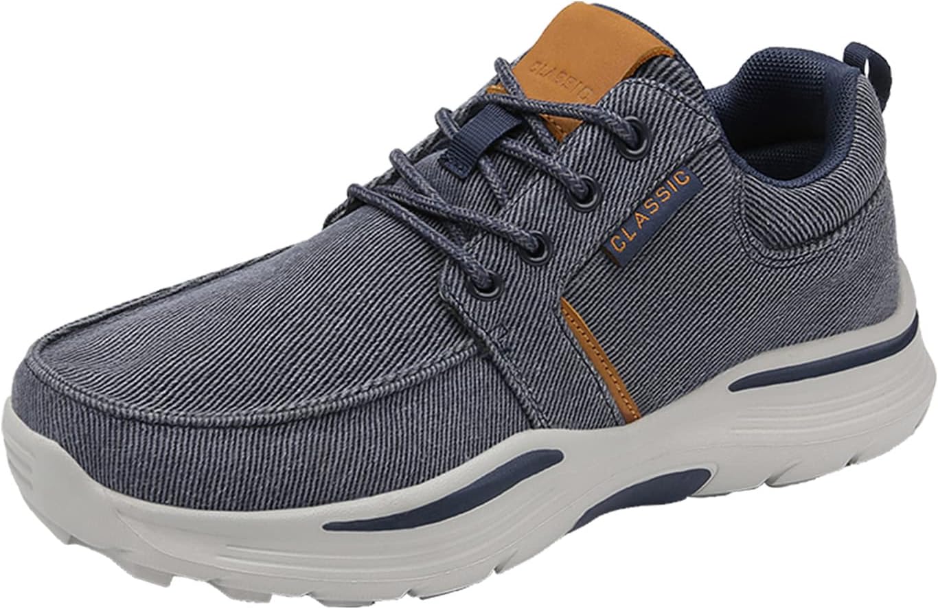 

Мужские повседневные кеды Eliogn на платформе, из холщовой ткани, противоскользящие, модные, для ходьбы, легкие, классические кеды, синий