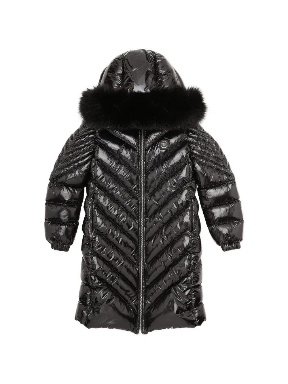Пуховик Philipp Plein Junior, черный