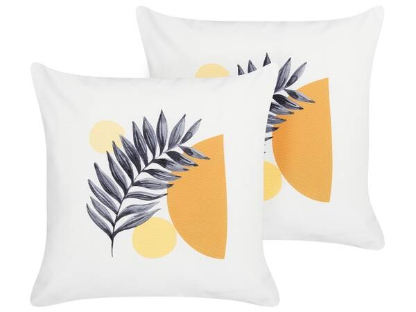 

Подушка Beliani 2 шт VIOZENE, 45x45x45 см цвет schwarz/orange/weiß/gelb