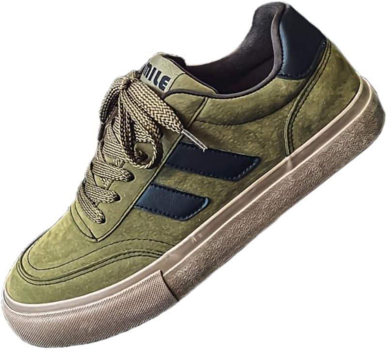 

Мужские спортивные кеды из ткани, с улучшенным сцеплением и комфортом, с противоскользящей подошвой и полосатым рисунком Hoalox, зеленый