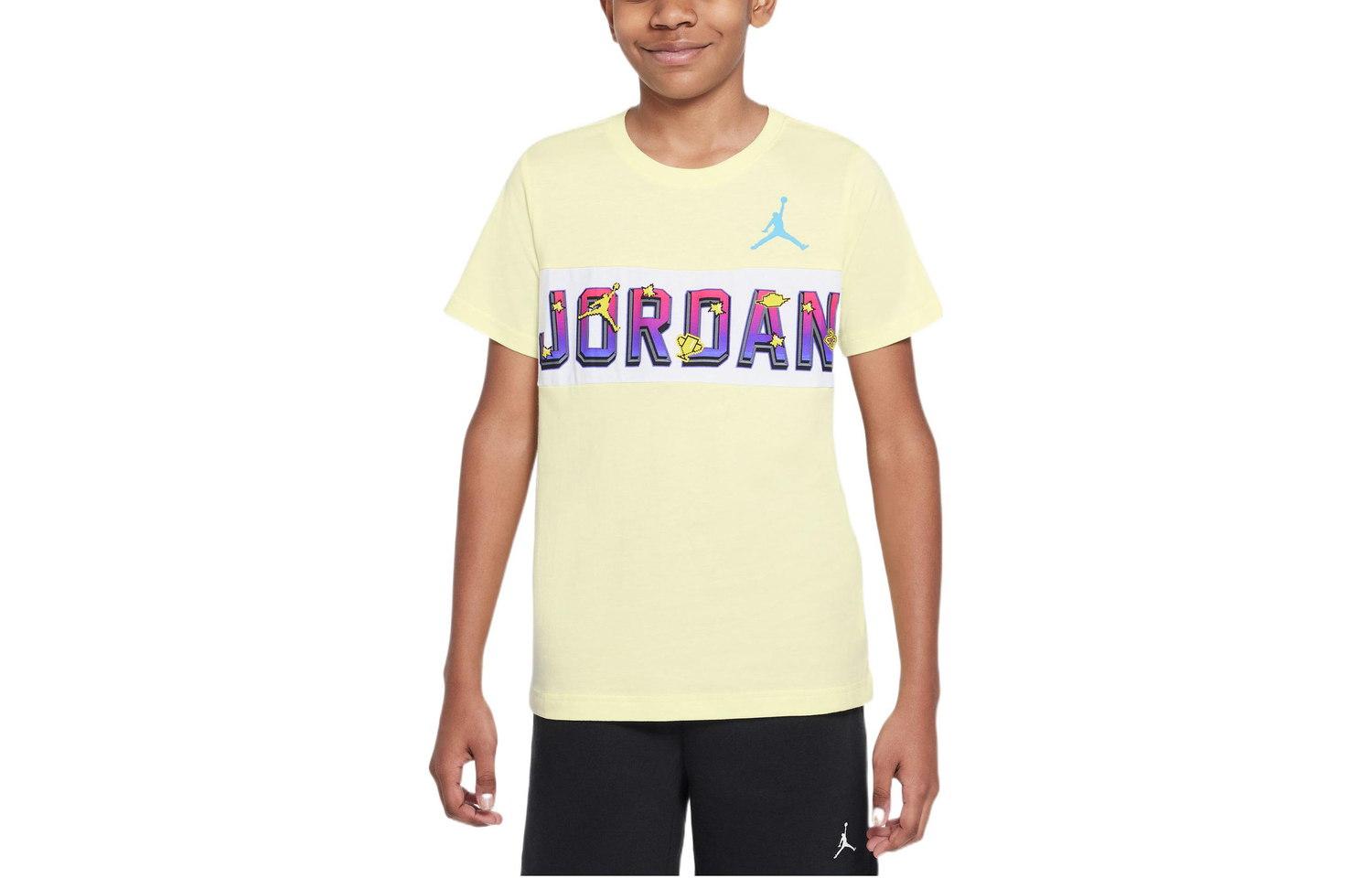 Футболка Light Lemon Green детская Jordan, светло-лимонно-желто-зеленая — фото 2