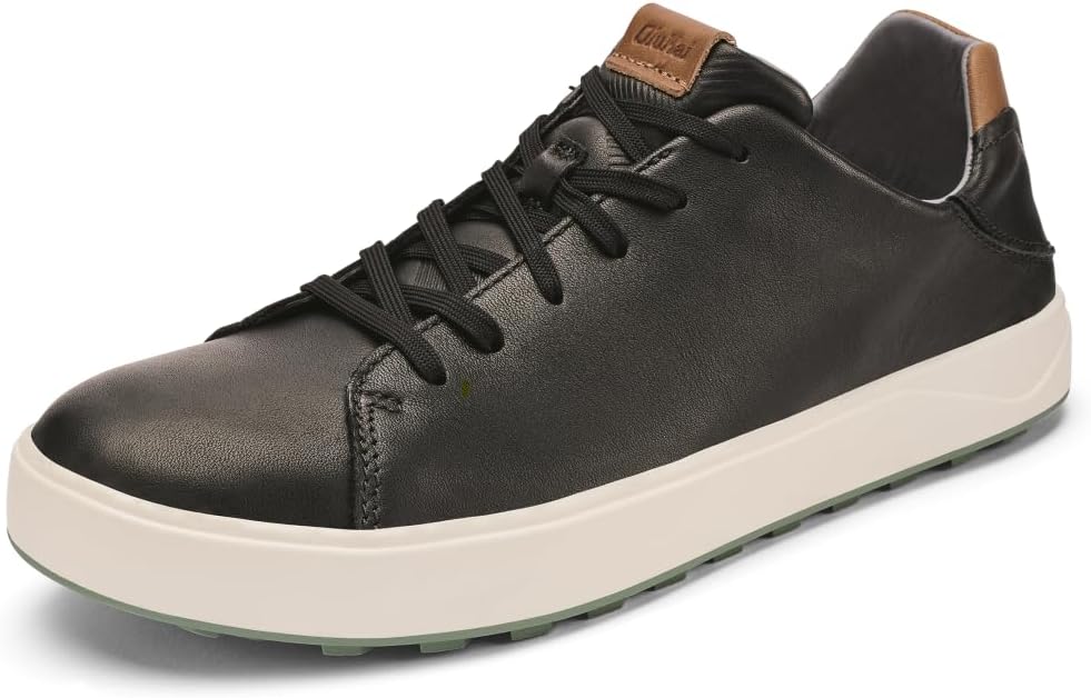 

Мужские гольф-туфли OLUKAI Wai'alae, без шипов, из мягкой кожи полного зерна с анатомической стелькой, водонепроницаемые и устойчевые к пятнам, черный