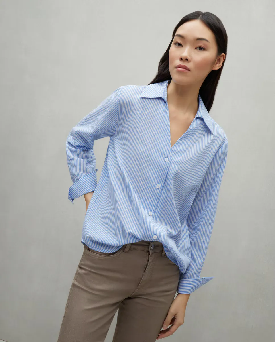 

Женская рубашка с длинным рукавом Entredos Easy Wear, небесно-голубой