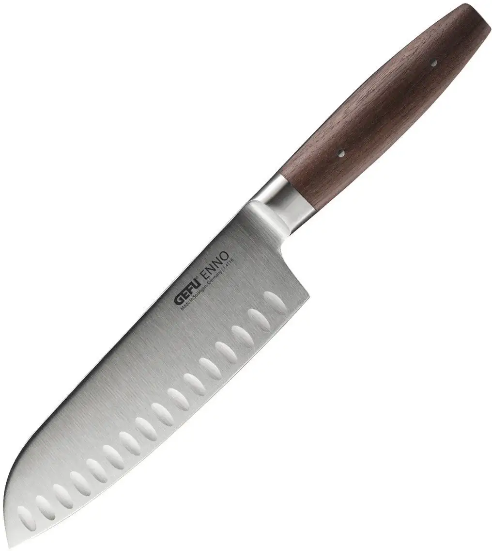 

Нож GEFU Santoku "ENNO", (1 шт.), точный зубчатый срез, качество нержавеющей стали Общая длина 31,5 см, Длина клинка 18 см., цвет Silber