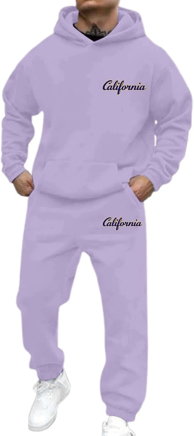 Костюм спортивный мужской California, худи и джоггеры, A02-light Purple