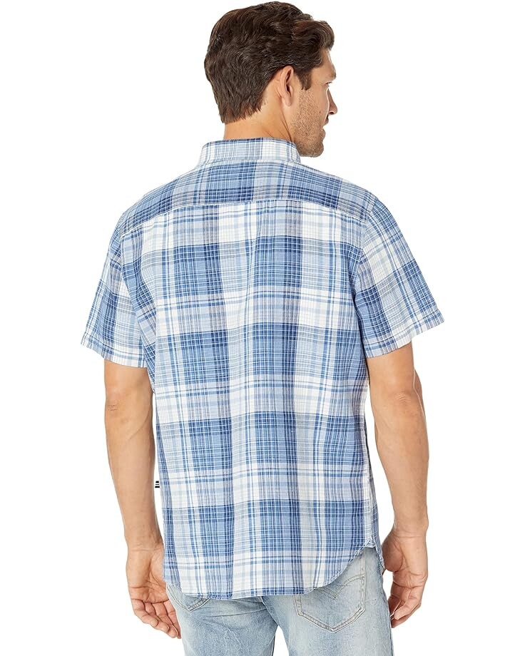 

Рубашка Nautica Plaid Linen Short Sleeve Shirt, цвет Sail White
