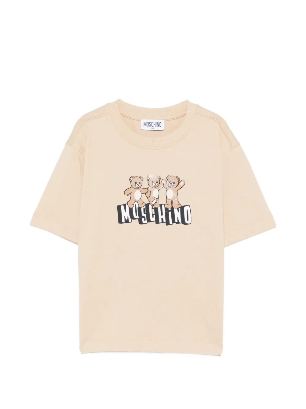 

Футболка с логотипом Teddy Moschino Kids, бежевый