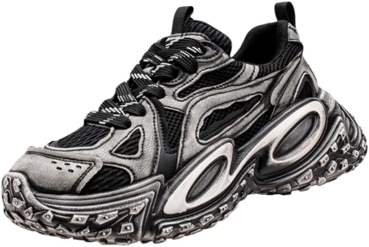 

Мужские модные спортивные кроссовки - выполнены из дышащего сетчатого материала, оснащены прочной резиновой подошвой. Толстая подошва создает эффект увеличения роста и подходит для повседневной носки на улице Fusecottc, черный