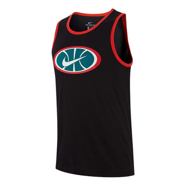 

Спортивная футболка logo printing contrasting colors sports basketball vest black Nike, черный