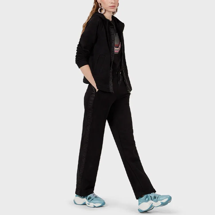 Футболка из хлопка с пайетками и логотипом EMPORIO ARMANI, Black — фото 3