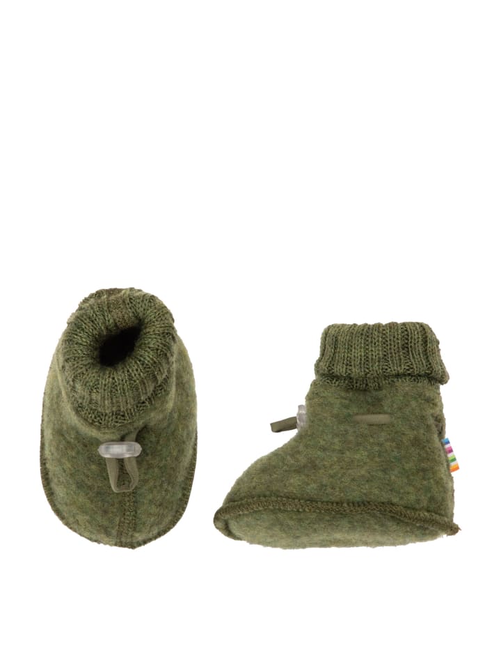 

Joha Ботиночки/туфли для ползания из мериносовой шерсти темно-оливкового цвета