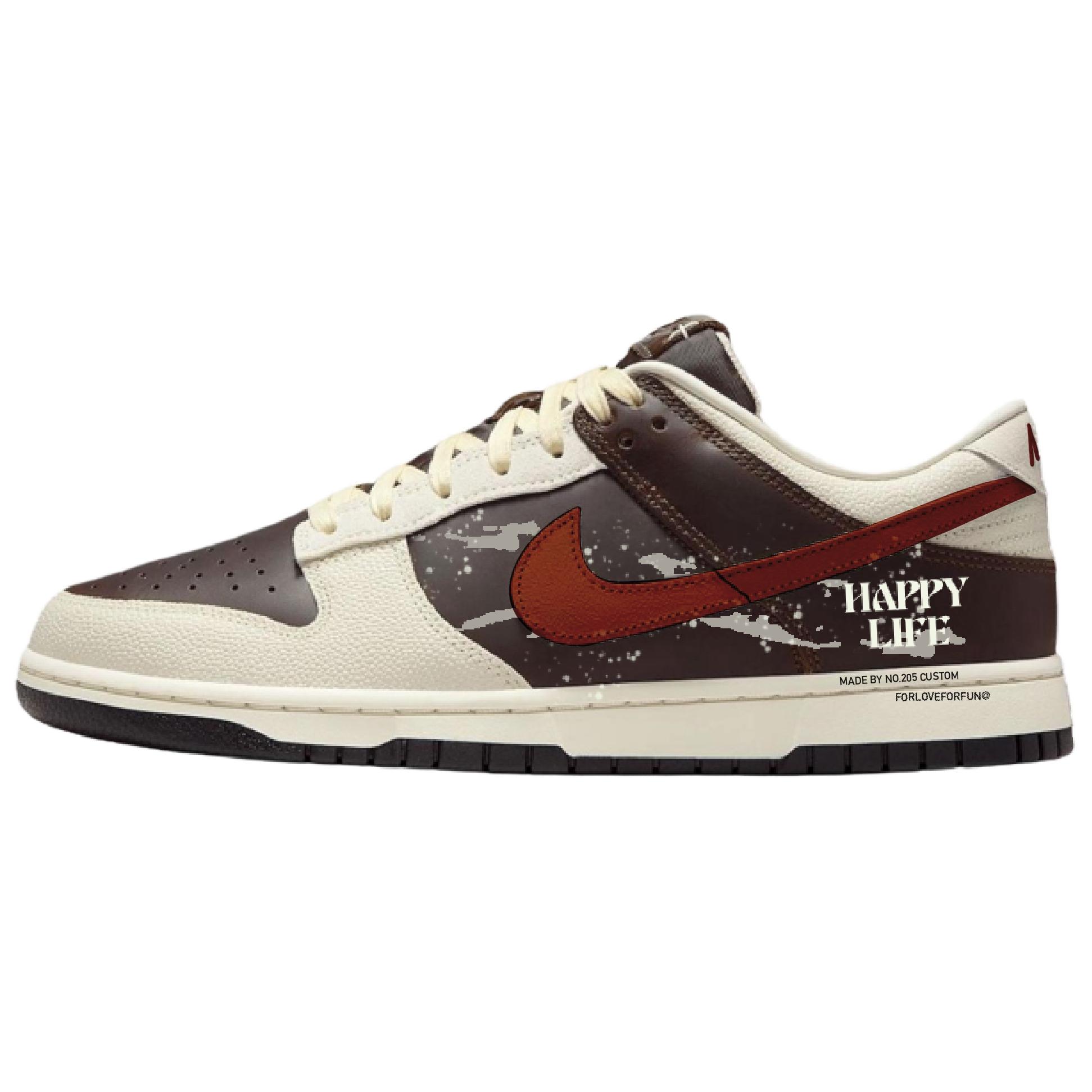 

Nike Dunk Abrasion Resistant Low top Skateboard Shoes мужские красный коричневый