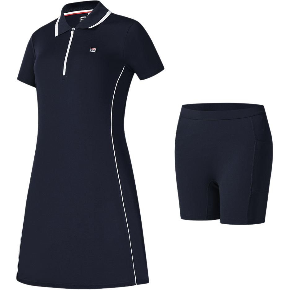 

Теннисное платье с короткими рукавами SS25 для женщин FILA, синий