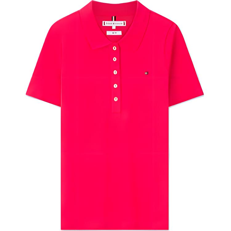 Tommy Hilfiger Женская поло темно-красного цвета — фото 3