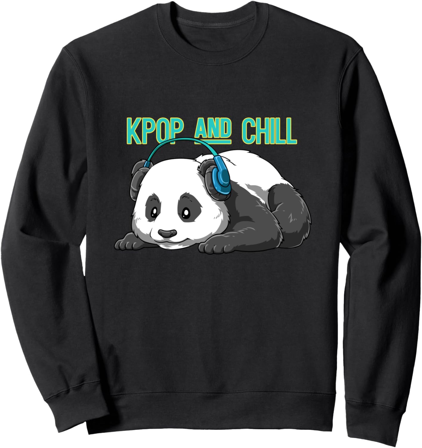 

Забавная толстовка с пандой в стиле K-Pop and Chill K-Pop And Chill Funny Panda, черный