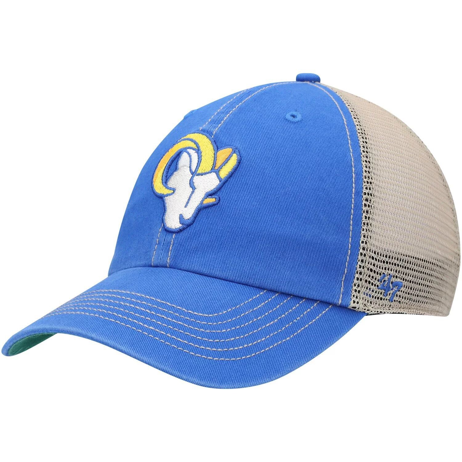 

Мужская бейсболка '47 Royal/Natural Los Angeles Rams Head Trawler Trucker Clean Up Snapback