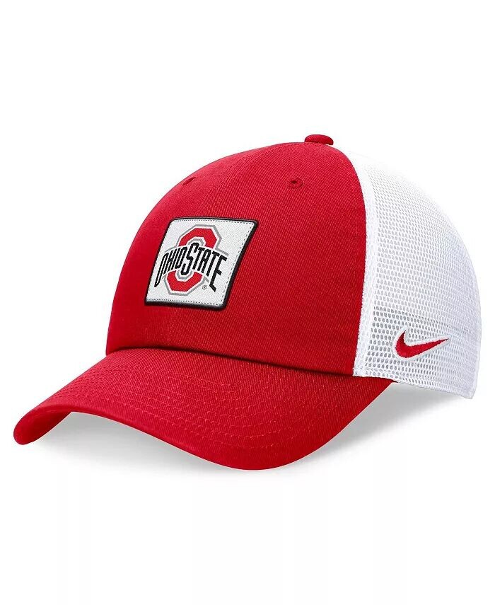 

Мужская регулируемая шляпа алого/белого цвета Ohio State Buckeyes Primetime Club Trucker Nike, красный