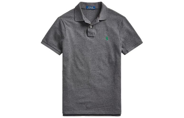 

Поло с коротким рукавом и нашивкой с логотипом Polo Ralph Lauren, серый