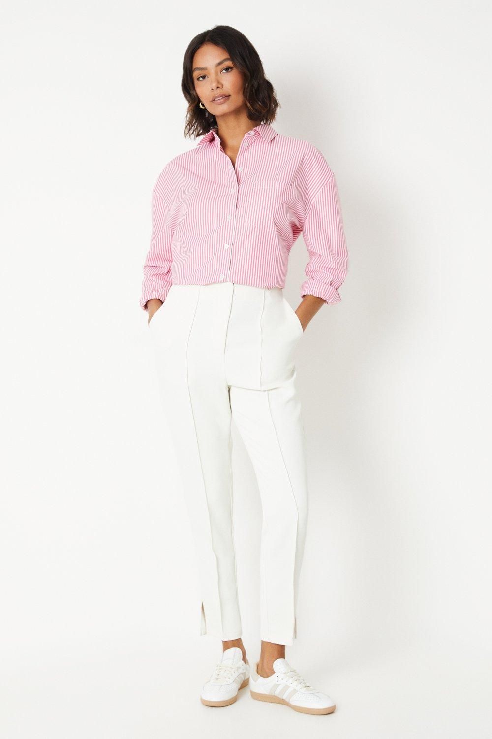 

Зауженные брюки со стежками Dorothy Perkins, слоновая кость