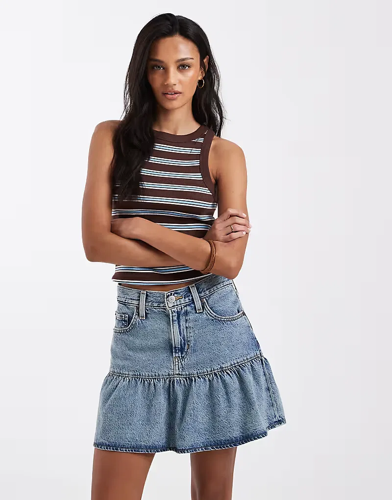 Джинсовая мини-юбка Levis с оборками Levi's, синий