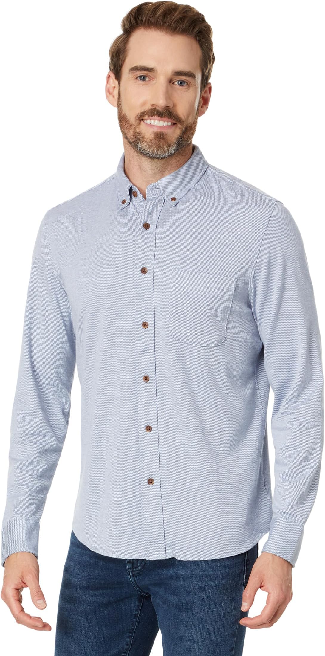 

Рубашка Faherty Coastline Knit Shirt, цвет Oceanside Blue