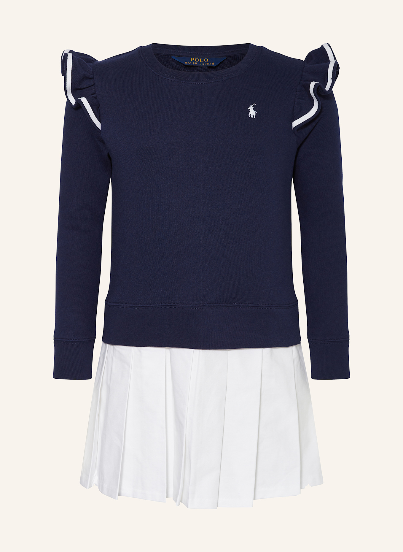 

Платье из смеси материалов с оборками. Polo Ralph Lauren, мультиколор