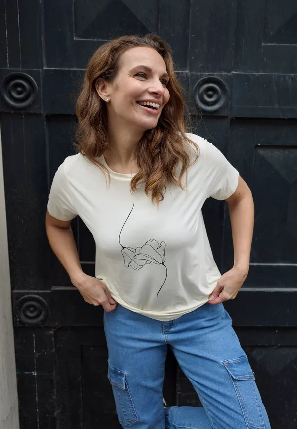 

Футболка с принтом bpnatalia Bon'A Parte, Antique White